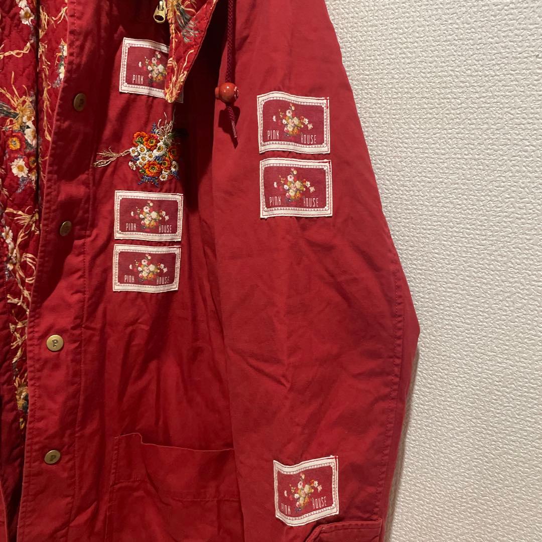PINK HOUSE 赤色 刺繍 モッズコート