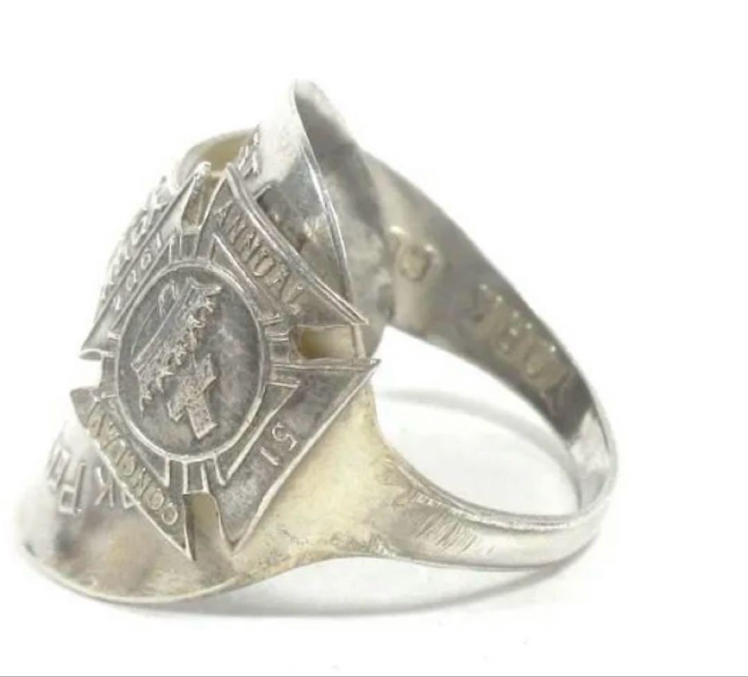 USA製アンティーク1900年代初頭フリーメイソン銀製スプーンリング指輪