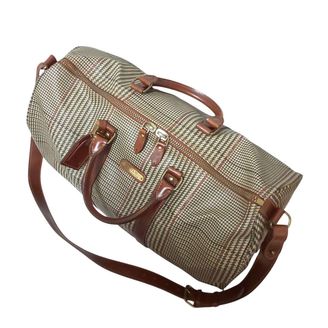 美品 POLO RALPH LAUREN PVC 千鳥柄 2wayボストンバッグ