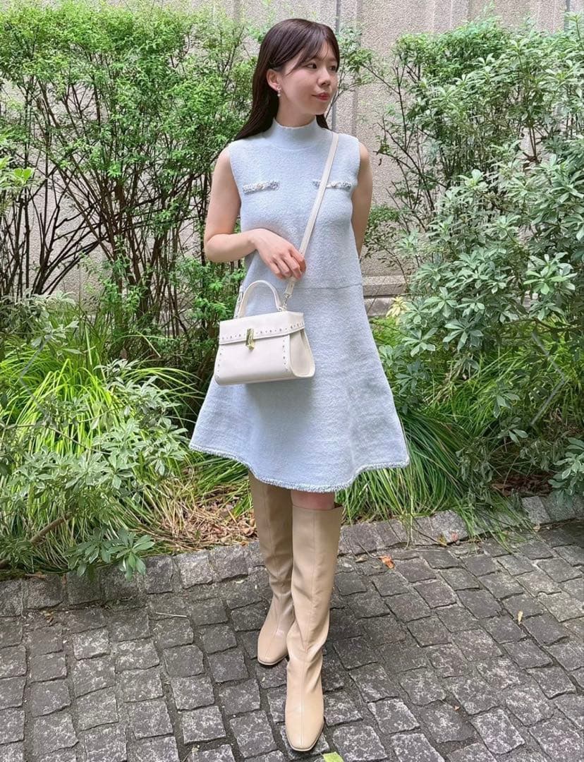 ちぃ　トリムミニニットワンピースセット