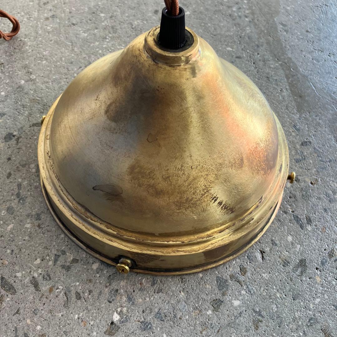 レトロ　アンティーク　古道具　真鍮　ガラス　ランプシェード　電灯　電球　ライト