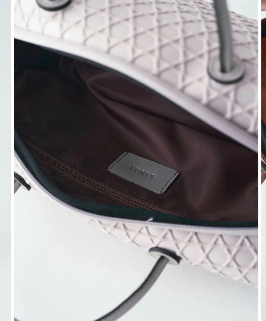 Lapuohラクーオ　ミニボストン　ライトグレー