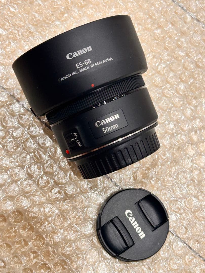 Canon EF 50mm F1.8 STM フード付き ESー68 レンズ
