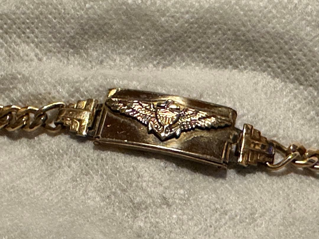 ビンテージ ミリタリーIDブレスレット ゴールド