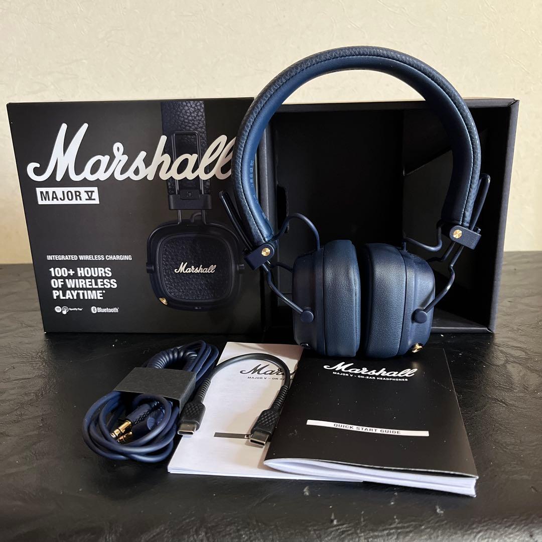 Marshall MajorⅤ ヘッドホン　ネイビー　メジャー5 ほぼ新品　完品
