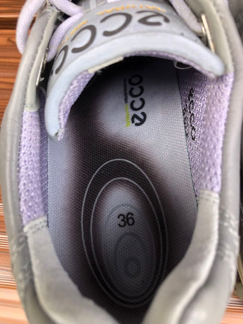 247番 新品未使用ECCOゴルフシューズ グレー36 23.0cmスパイクレス
