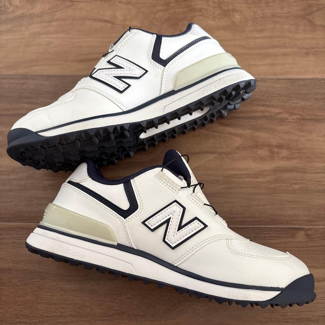 New Balance 574 ゴルフシューズ ホワイト/ネイビー