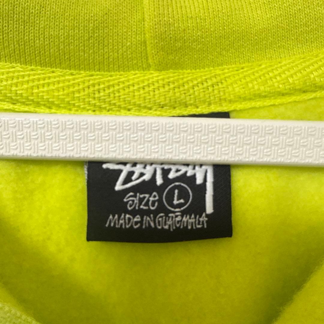 STUSSY イエロー ジップアップパーカー サイズL