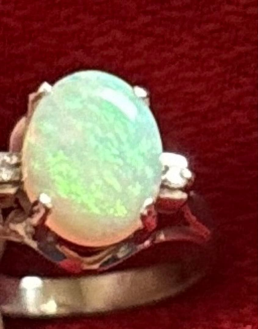 す*ん様 昭和レトロ　指輪　リングオパール　ダイヤモンド　プラチナ