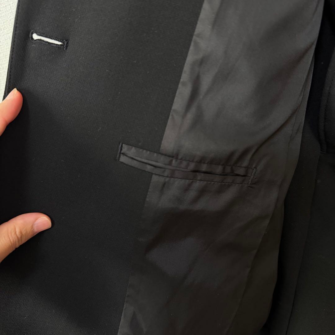 PLST ノーカラーブラックパンツスーツ