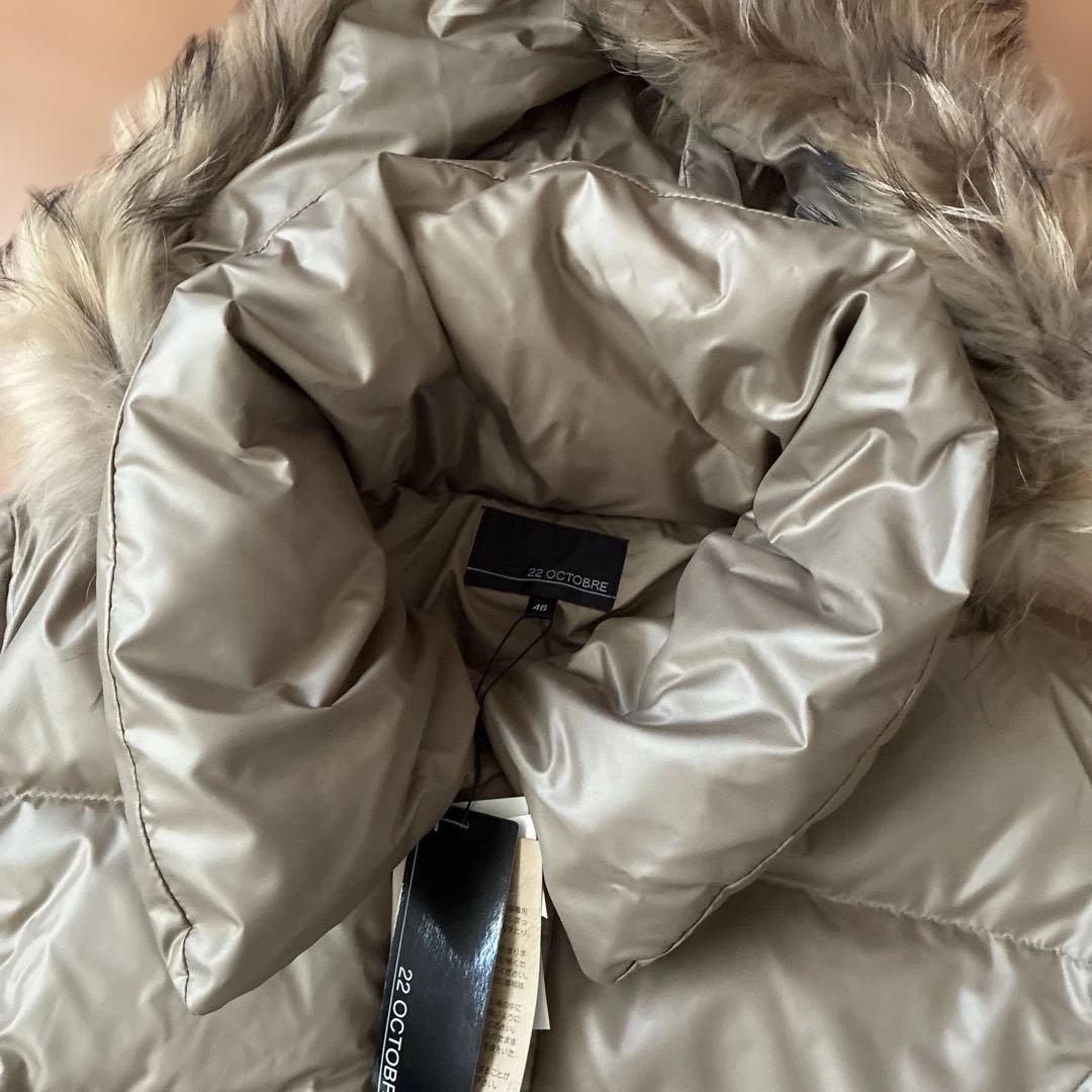 [大きいサイズ46] 東京スタイル　22オクトーブル　ファー付きダウンコート