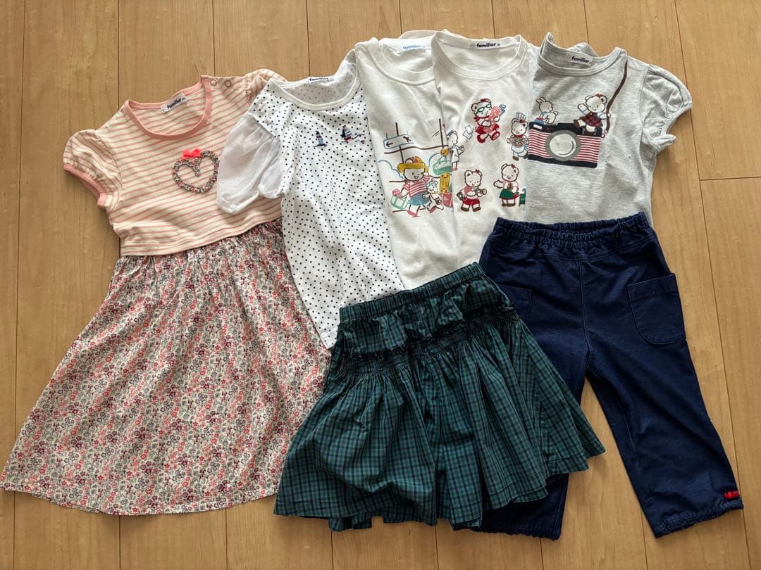 ファミリア　120 ワンピTシャツボトムスセット売り