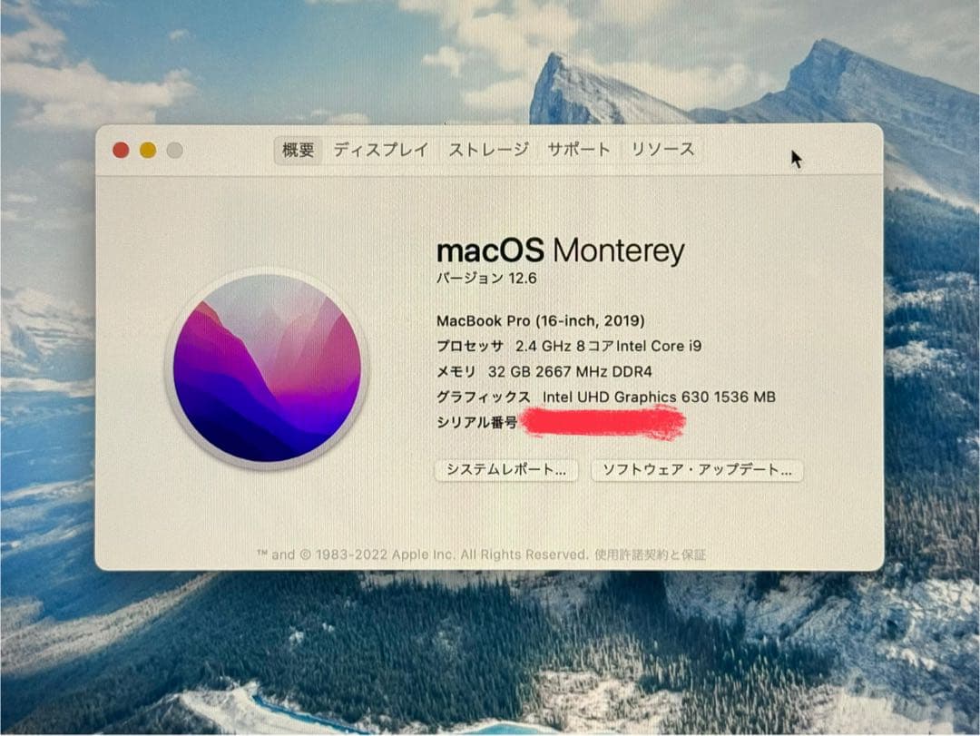 Apple MacBook Pro 2019 i9 16インチ 1TB 32GB