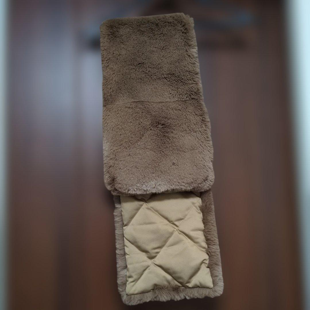 上*ん様 ロペ タイオン リモンタ フェイクファー ダウン マフラー キャメル