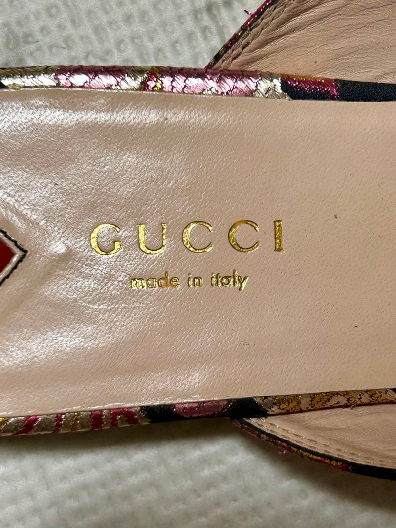 GUCCI プリンスタウン パール リボン ミュール サンダル グッチ 38