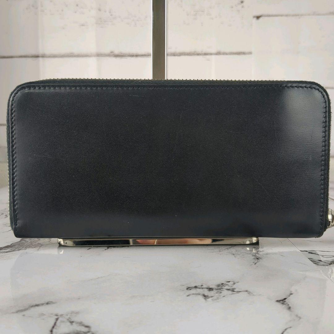 【美品】サンローラン☆YSL　カサンドラ　レザー　ラウンドファスナー　長財布　黒