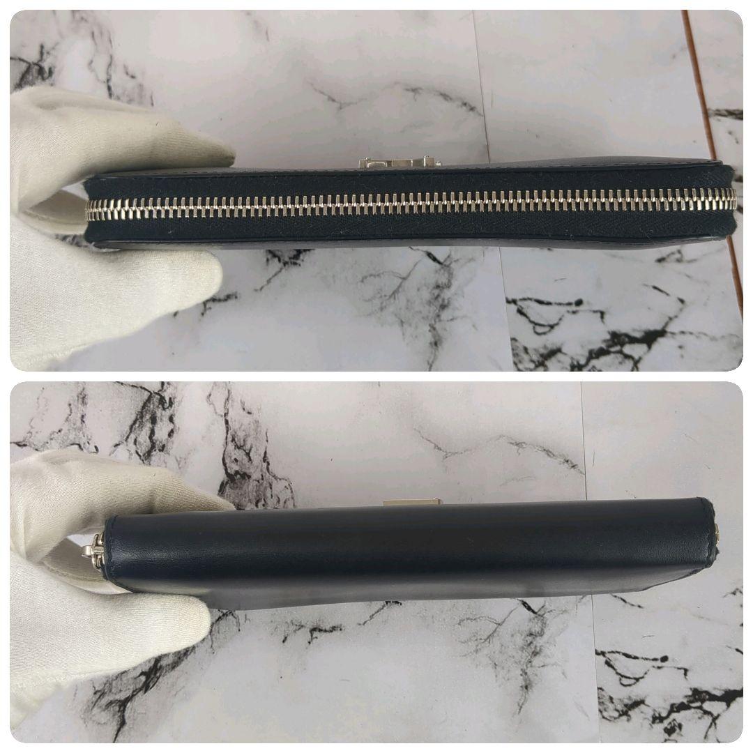 【美品】サンローラン☆YSL　カサンドラ　レザー　ラウンドファスナー　長財布　黒