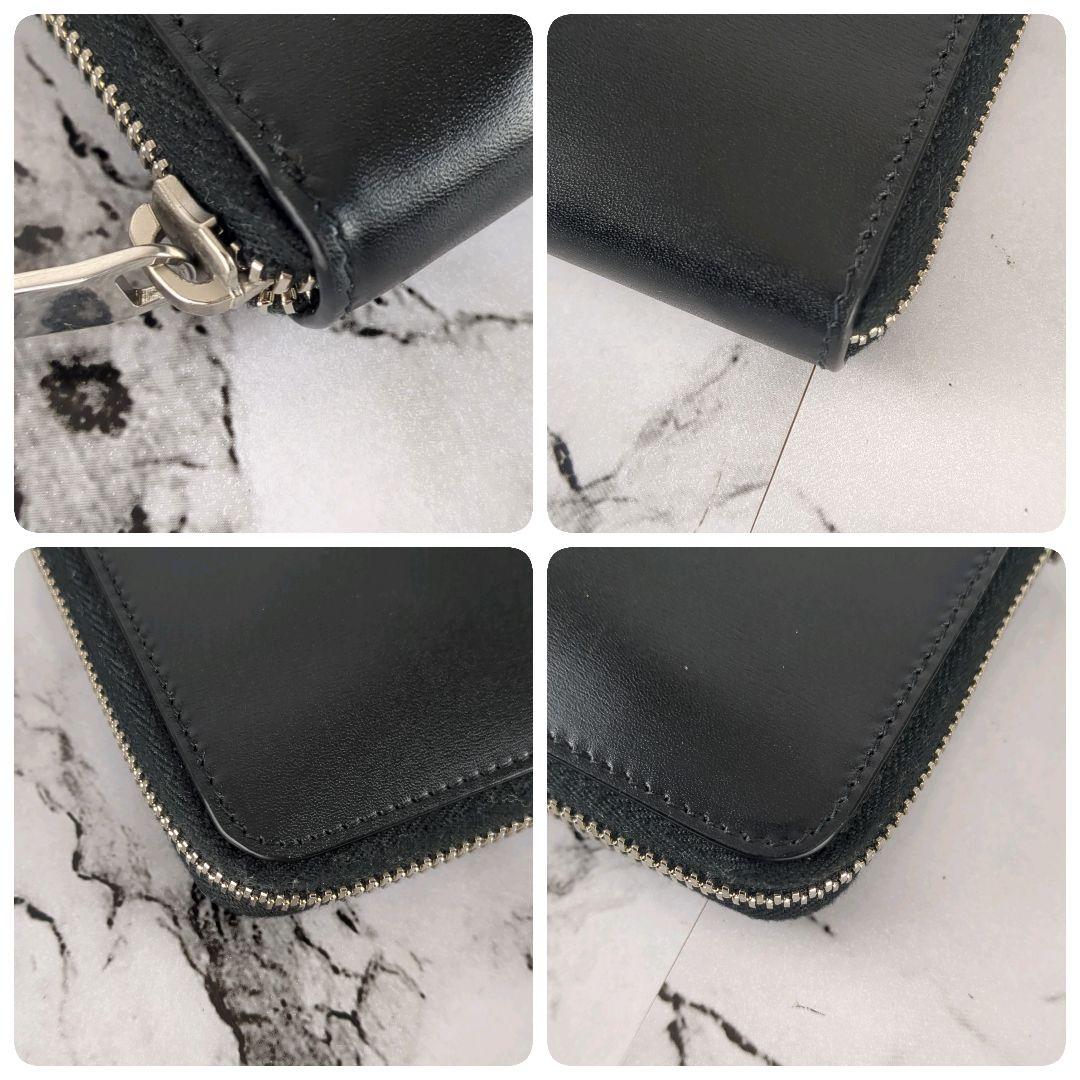 【美品】サンローラン☆YSL　カサンドラ　レザー　ラウンドファスナー　長財布　黒