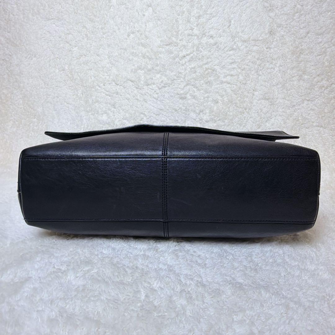 COACH オールレザー メッセンジャーバッグ フラップ メンズ ブラック