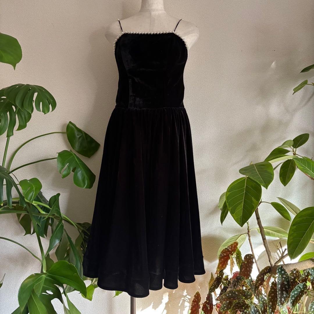 ベロアパールロングワンピースA136