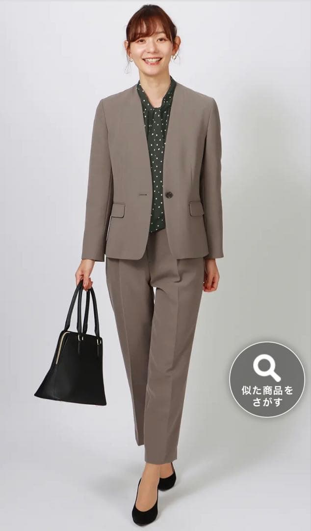 ❤️着用1回のみ❤️洋服の青山 ブラウンパンツスーツセット