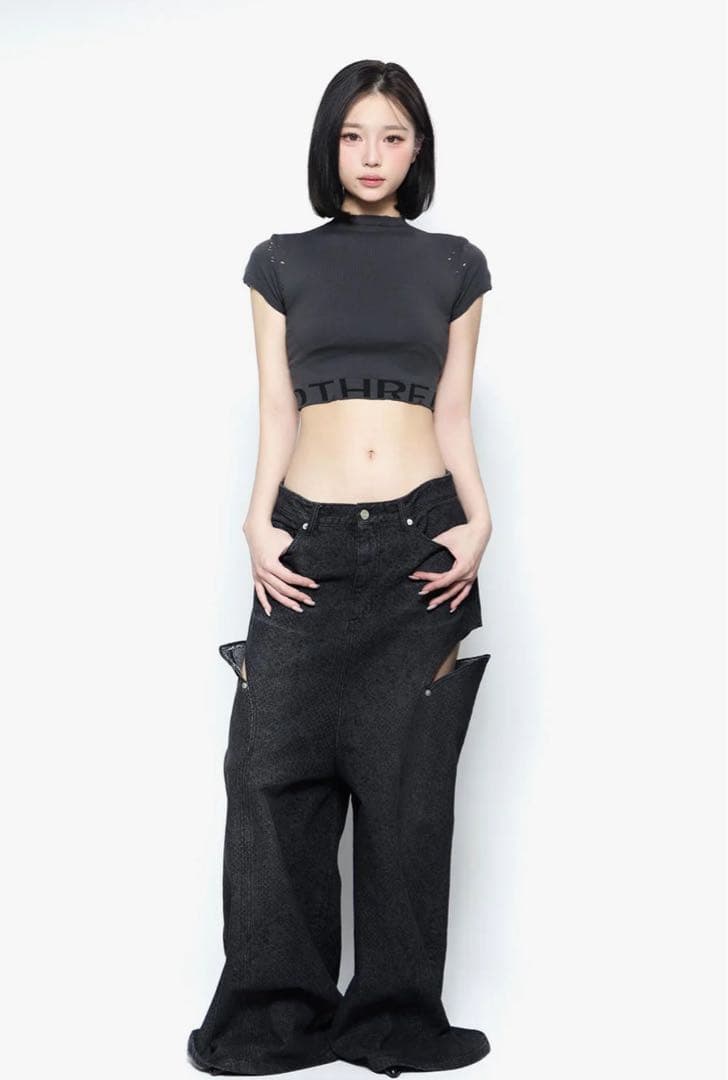 ‼️完売品‼️theredthread S cutting denim2 lace