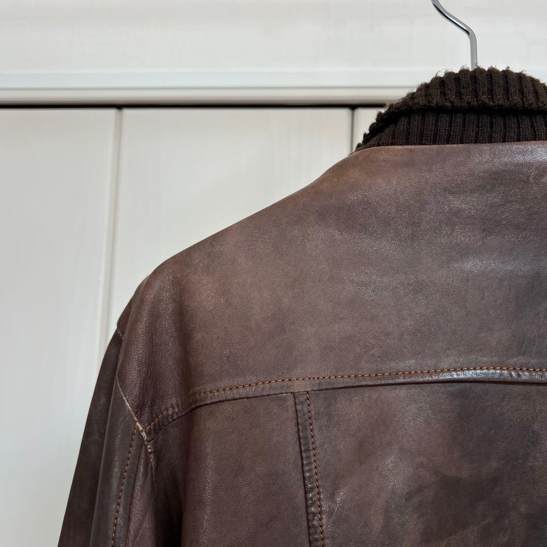 GIORGIO BRATO ビンテージ加工 ラムレザージャケット 48