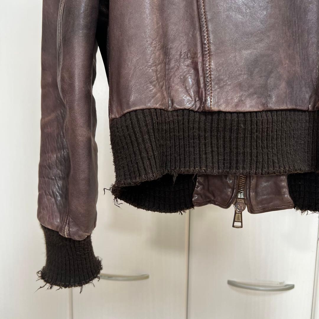 GIORGIO BRATO ビンテージ加工 ラムレザージャケット 48