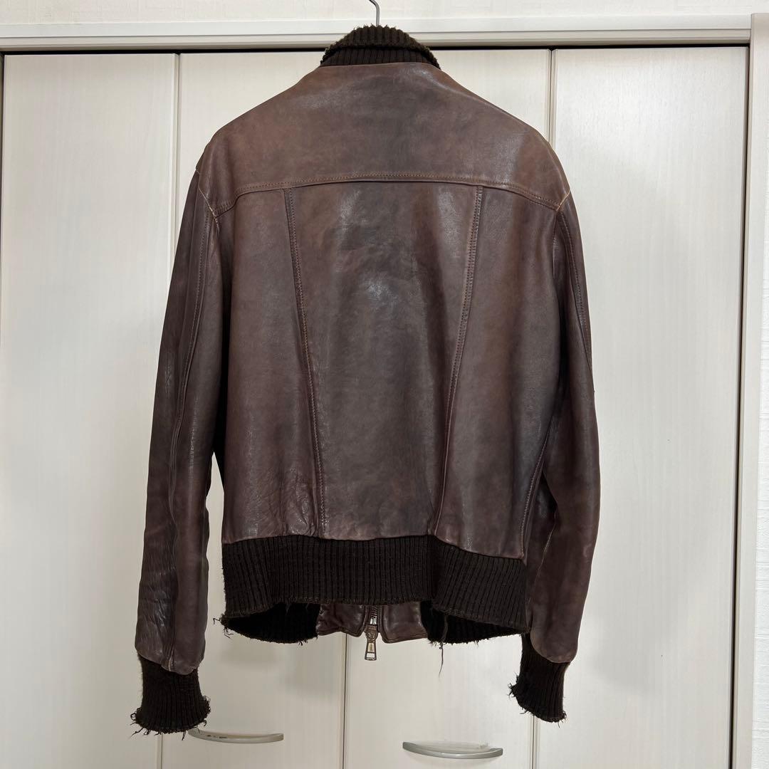 GIORGIO BRATO ビンテージ加工 ラムレザージャケット 48