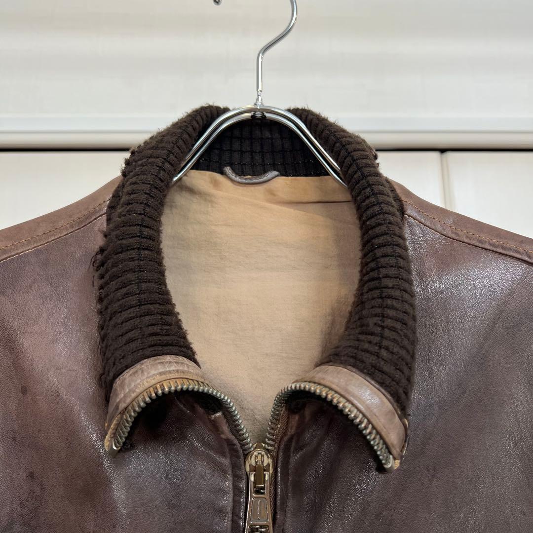 GIORGIO BRATO ビンテージ加工 ラムレザージャケット 48