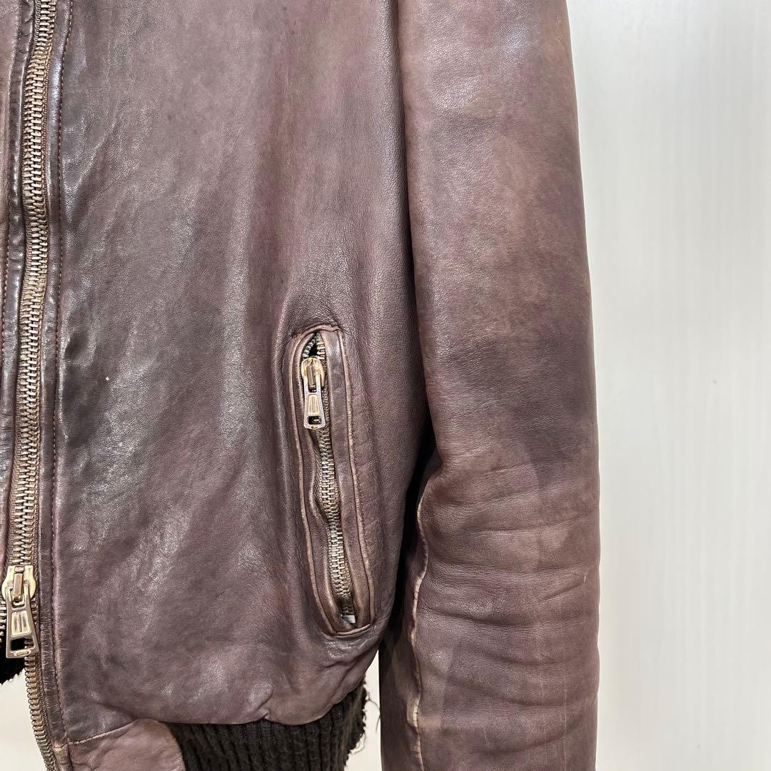 GIORGIO BRATO ビンテージ加工 ラムレザージャケット 48