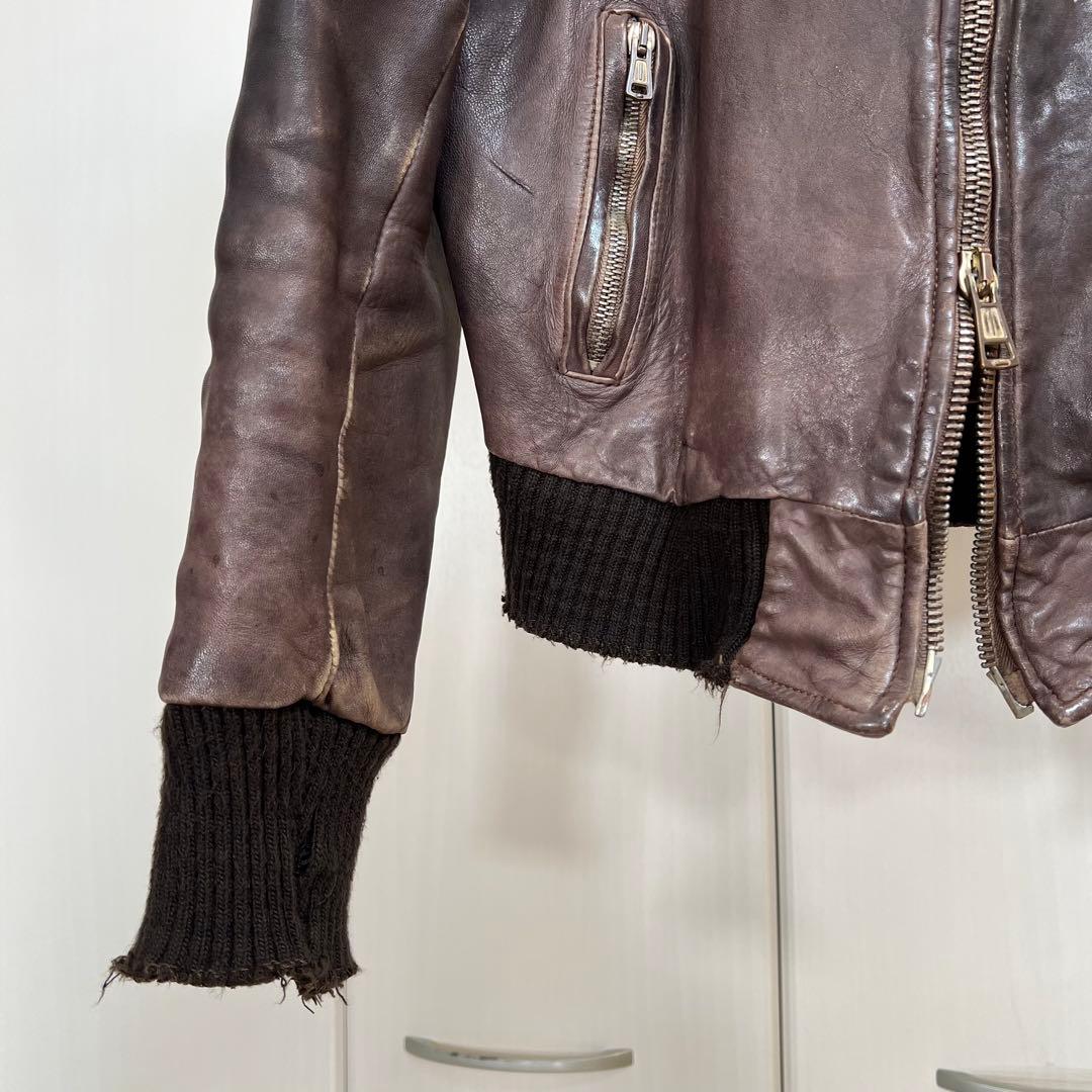 GIORGIO BRATO ビンテージ加工 ラムレザージャケット 48