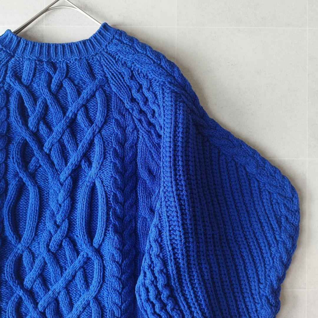 個性派エンフォルド Aran Pattern Volume Sleeve ニット