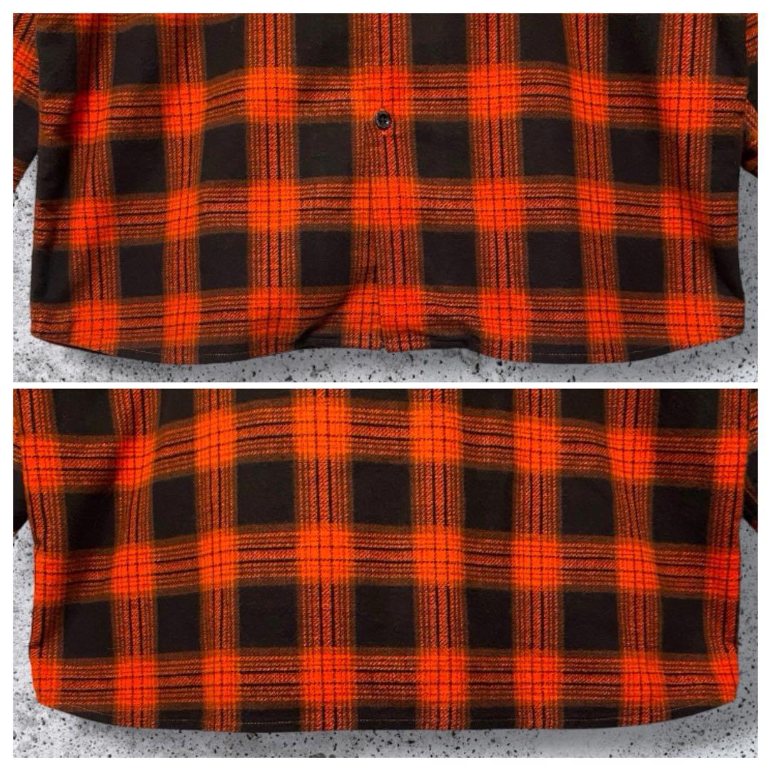 【長瀬智也着用】RATS ラッツ ネルシャツ 橙黒 M キムタク チェック