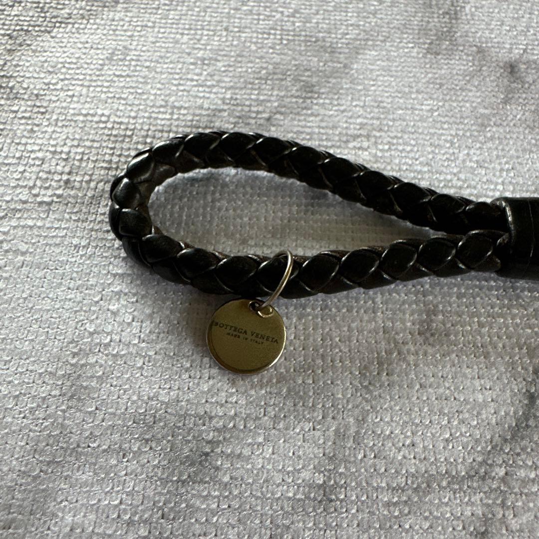 Bottega Veneta ブラックレザー キーホルダー