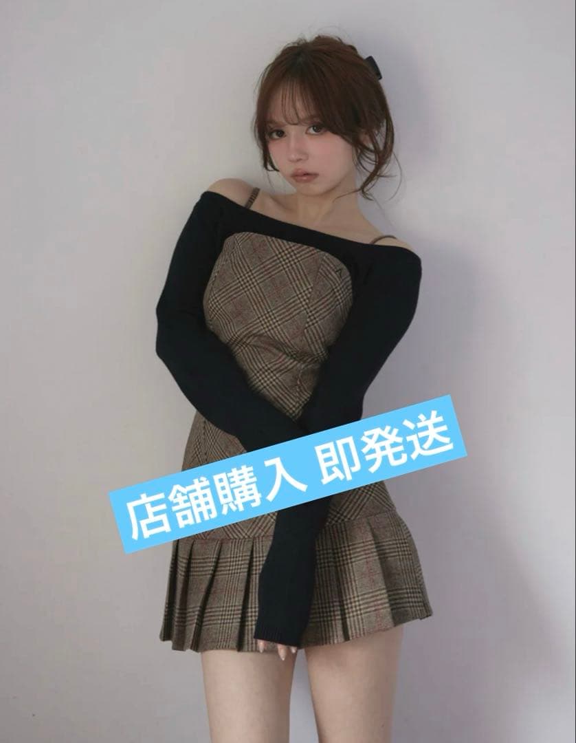 店舗購入AM1691 Selena check mini dress