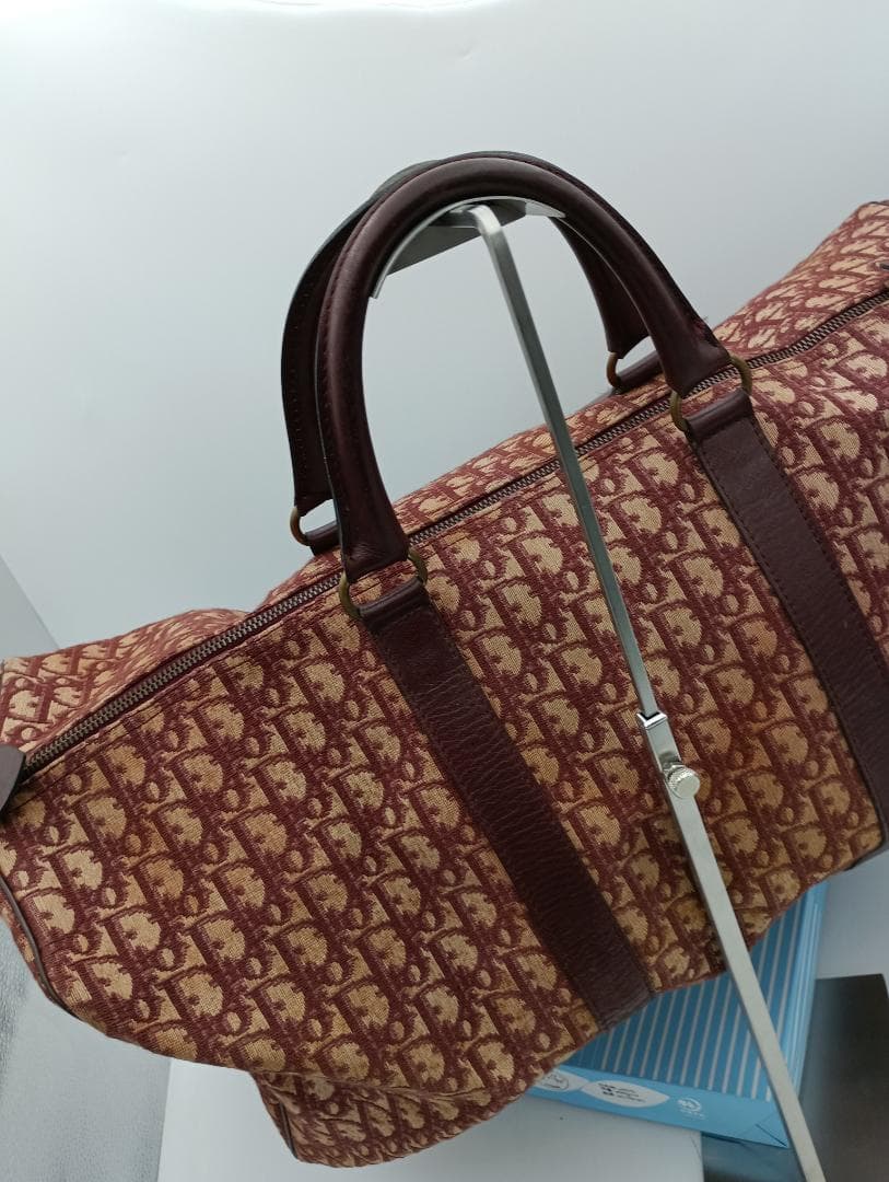 ディオール　トロッター　ボストンバッグ　赤　ヴィンテージ　ECLAIR