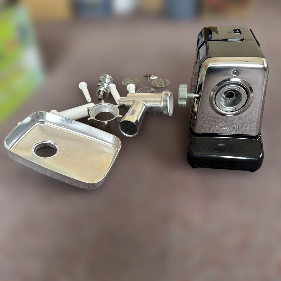 【新品同様ミキサー 】肉挽き機能付き ブラック シルバー