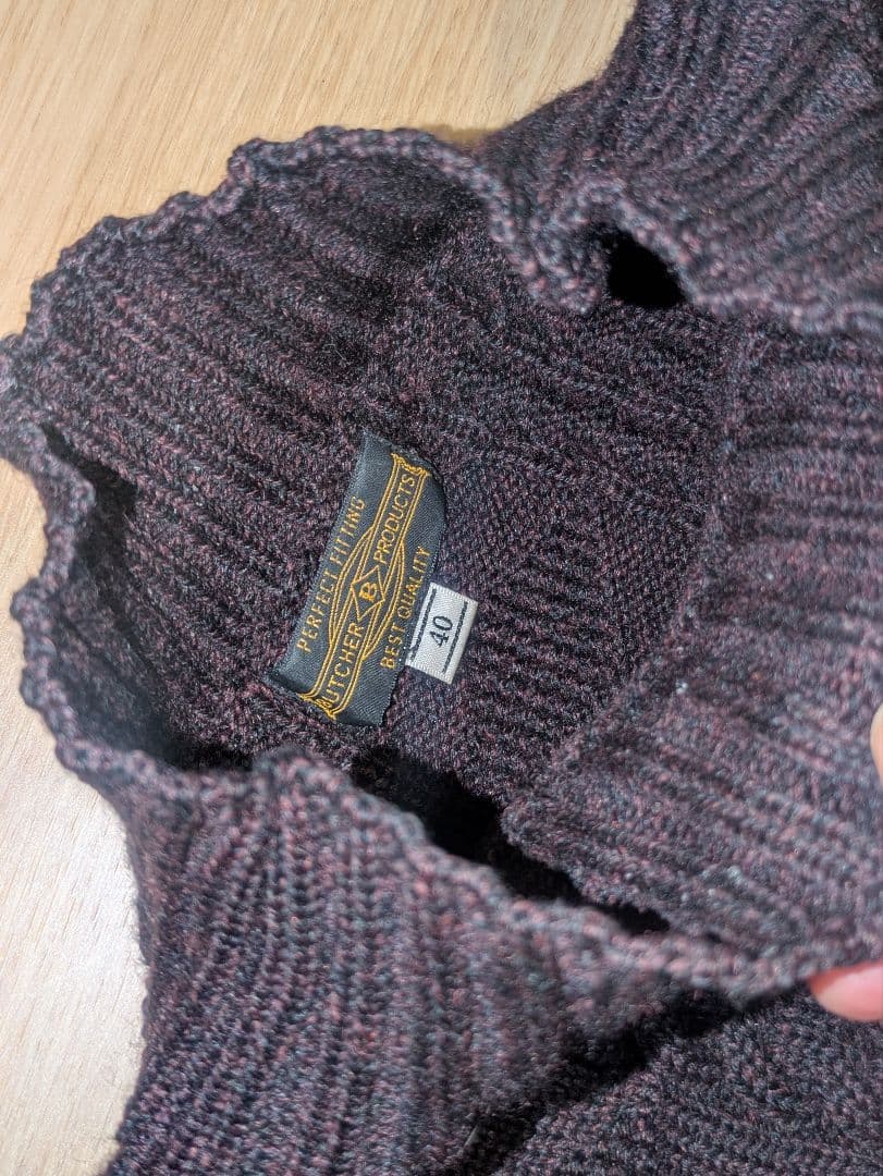 ブッチャープロダクツ ガンジーニット バーガンディ USN 40 美品