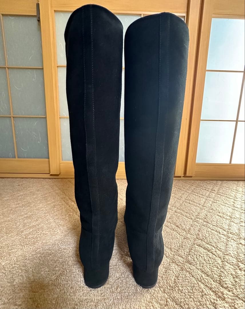 美品 PELLICO ペリーコ スェードレザー ロングブーツ 37 黒 24㎝