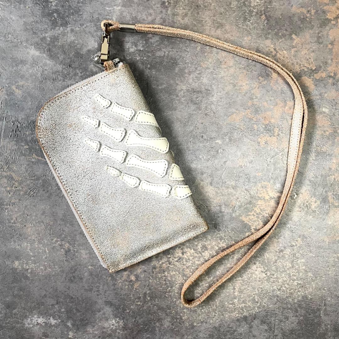 kapital レザー THUMBS UP BONE ネックBAG シルバー
