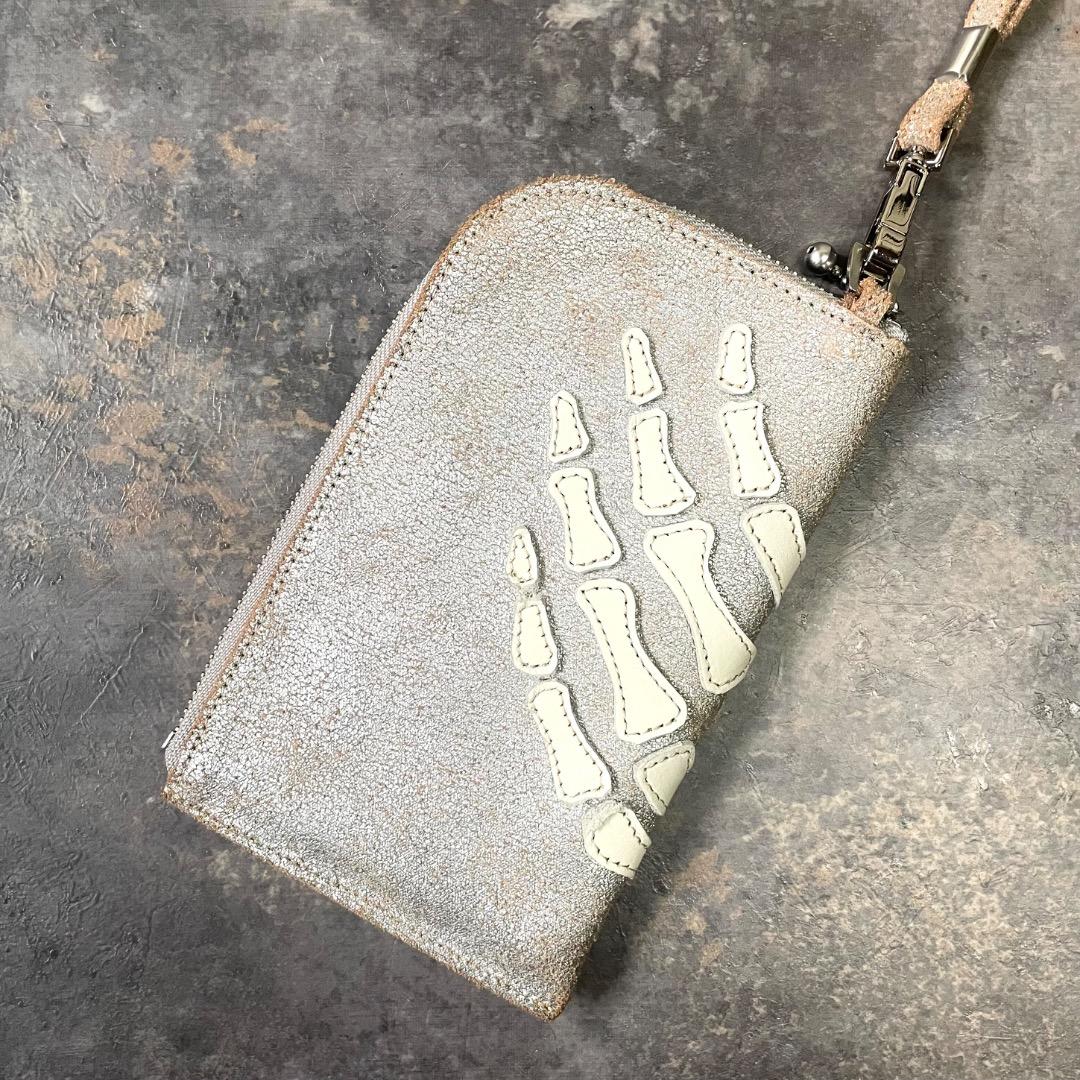kapital レザー THUMBS UP BONE ネックBAG シルバー