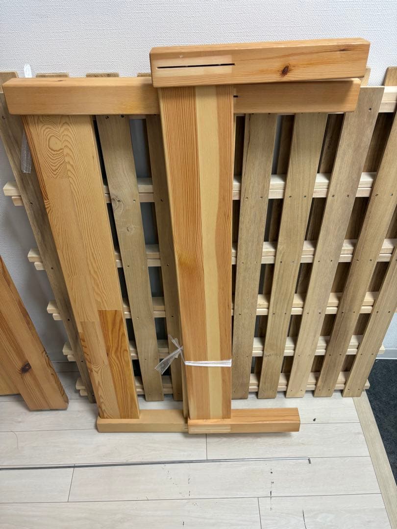 【引取限定】無印良品 シングルベッド パイン材②