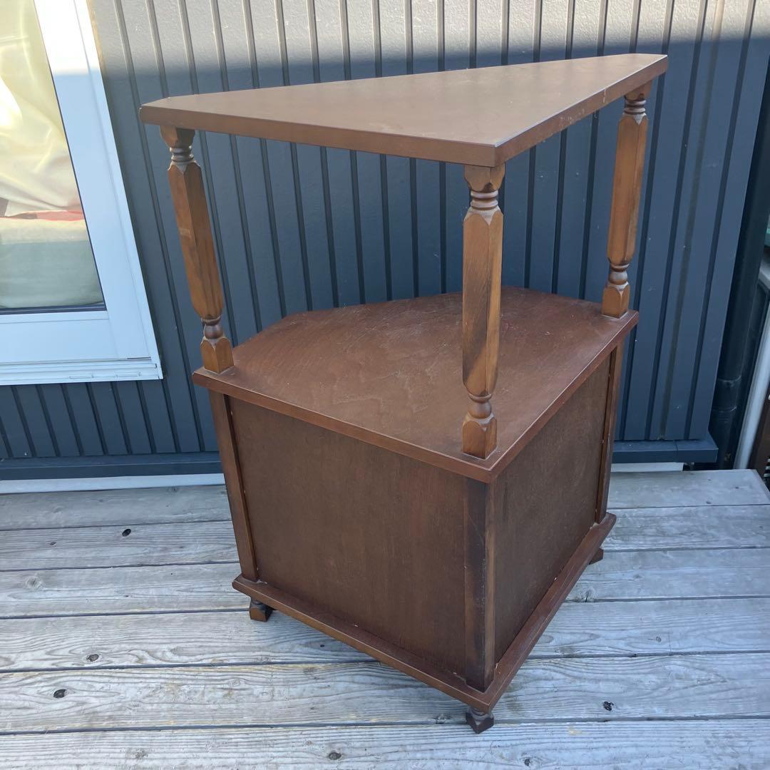 昭和レトロ 木製コールキャビネット コーナーラック 飾り棚 インテリア 古家具