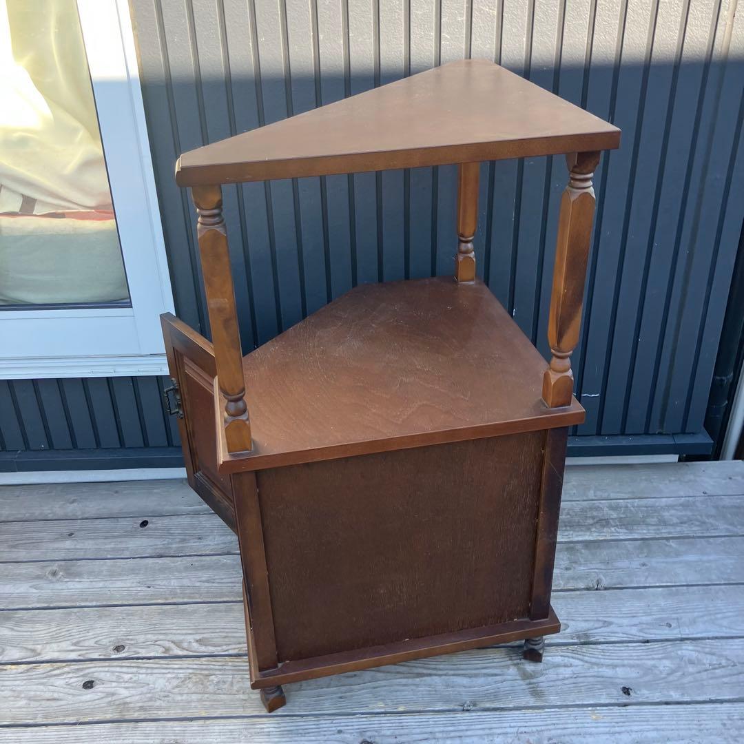 昭和レトロ 木製コールキャビネット コーナーラック 飾り棚 インテリア 古家具