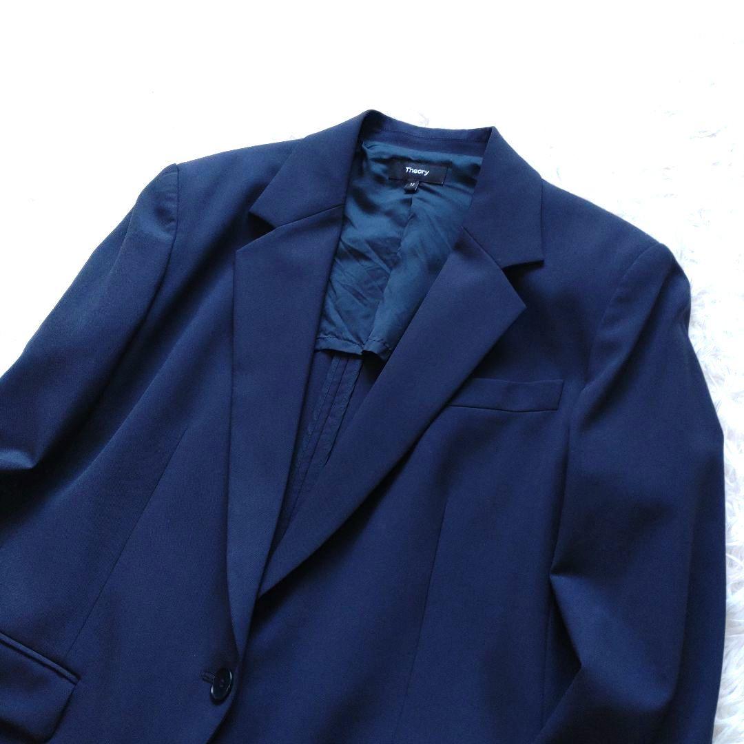 【大きいサイズ】Theory パンツスーツ セットアップ ネイビー ウール