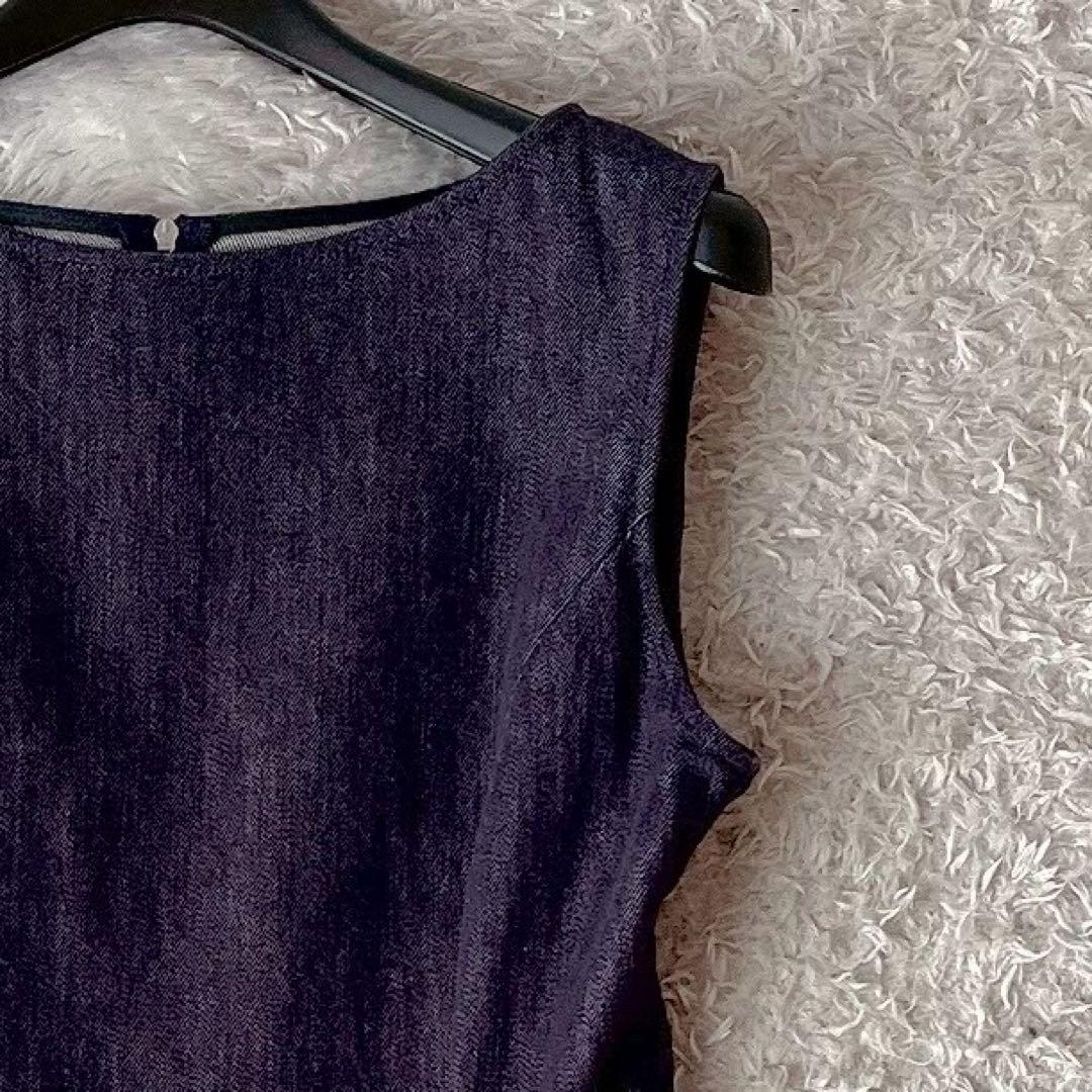 【美品】フォクシー ワンピースドレス ナルシス フレアひざ丈 デニム40