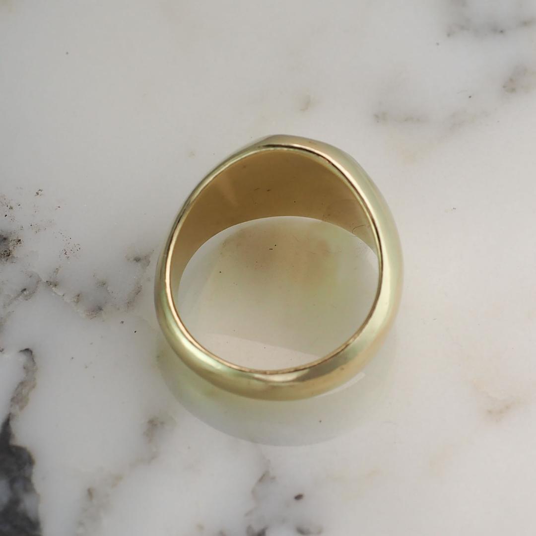 真鍮製 印台リング 重厚感　存在感　25号　ゴールドカラー　バイカー　カジュアル