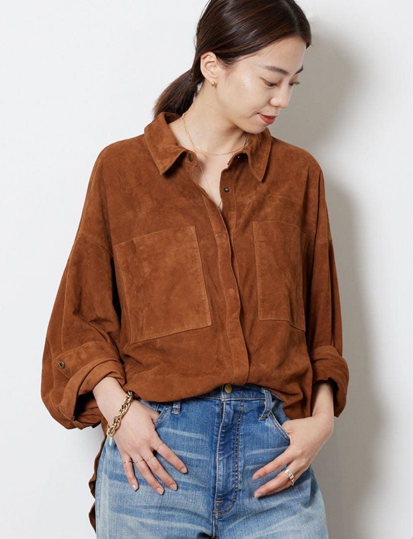 最終お値下げOneTeaSpoon SUEDE DARIA シャツジャケット