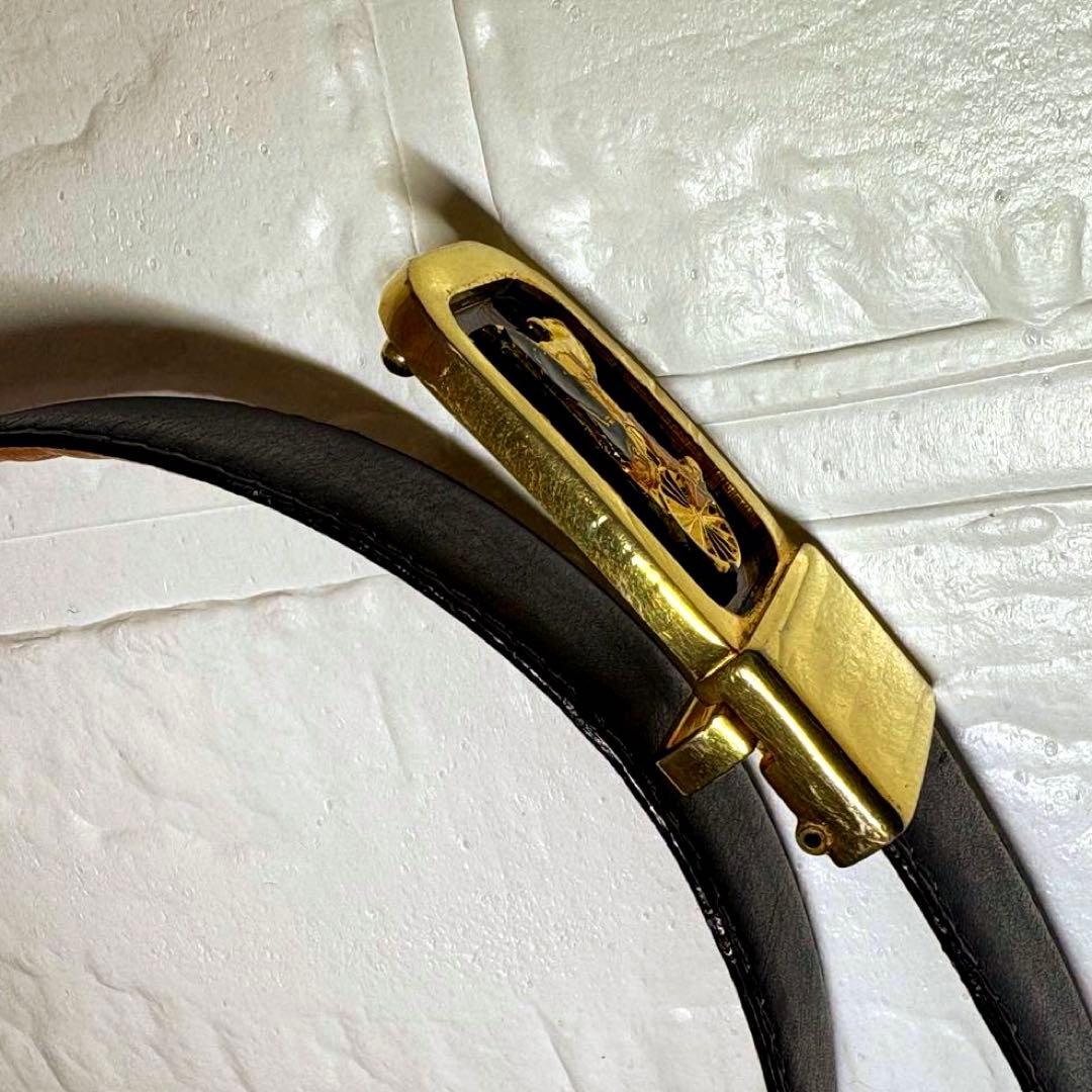 【ヴィンテージ良品】 CÉLINE オールドセリーヌ　馬車　ゴールド金具　ベルト